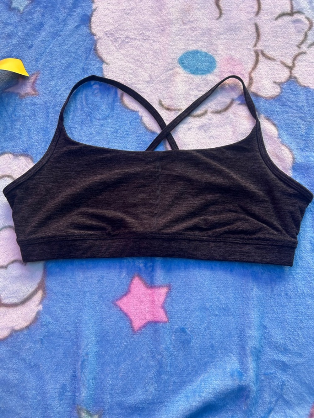 Fabletics Charcoal Gray Seamless Crisscross Sports Bralette